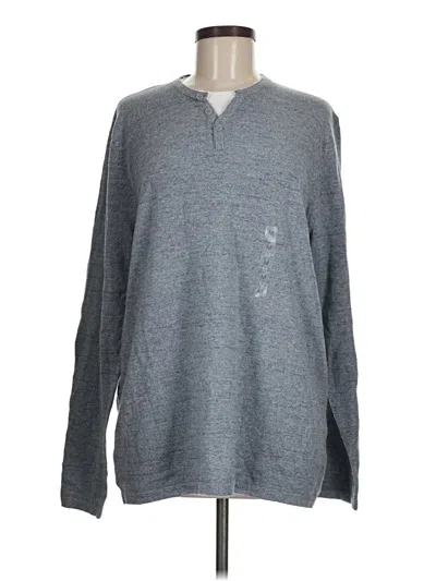 Pre-owned Assorted Brands Long Sleeve Henley Shirt In Gray