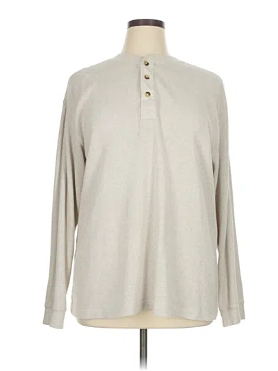 Pre-owned Assorted Brands Long Sleeve Henley Shirt In Gray