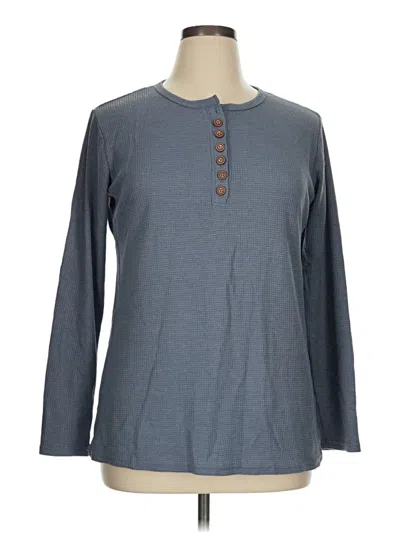 Pre-owned Assorted Brands Long Sleeve Henley Shirt In Gray