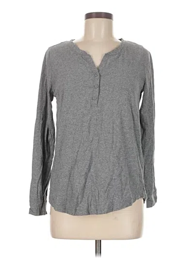 Pre-owned Assorted Brands Long Sleeve Henley Shirt In Gray