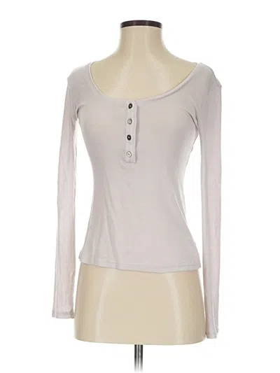 Pre-owned Assorted Brands Long Sleeve Henley Shirt In Gray