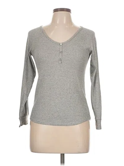 Pre-owned Assorted Brands Long Sleeve Henley Shirt In Gray