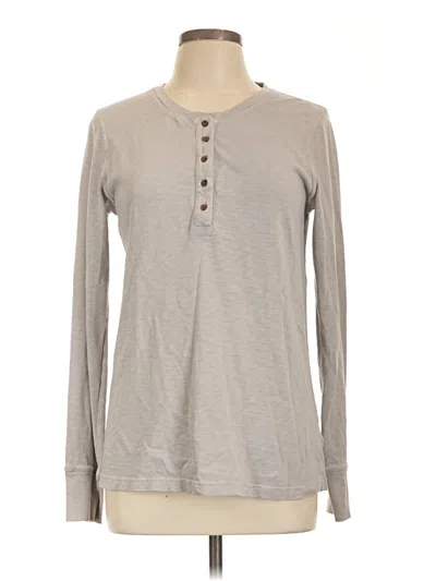 Pre-owned Assorted Brands Long Sleeve Henley Shirt In Gray