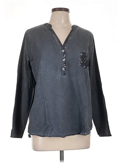 Assorted Brands Long Sleeve Henley Shirt In Gray