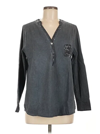 Assorted Brands Long Sleeve Henley Shirt In Gray