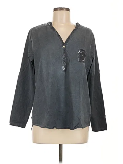Assorted Brands Long Sleeve Henley Shirt In Gray