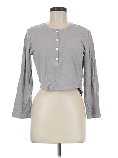 Pre-owned Assorted Brands Long Sleeve Henley Shirt In Gray