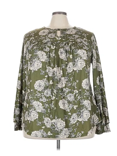 Pre-owned Assorted Brands Long Sleeve Henley Shirt In Green