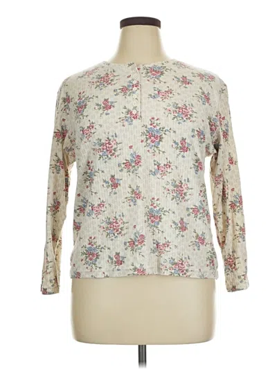 Pre-owned Assorted Brands Long Sleeve Henley Shirt In Ivory