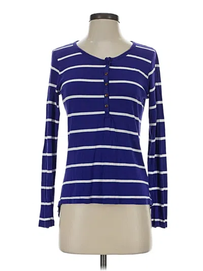 Pre-owned Assorted Brands Long Sleeve Henley Shirt In Purple