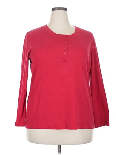 Pre-owned Assorted Brands Long Sleeve Henley Shirt In Red