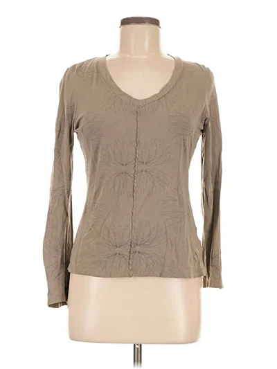 Pre-owned Assorted Brands Long Sleeve Henley Shirt In Tan