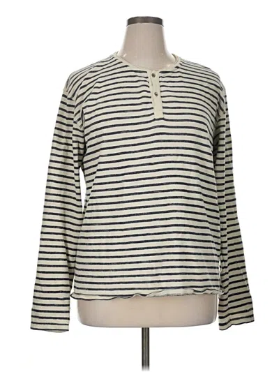 Pre-owned Assorted Brands Long Sleeve Henley Shirt In White