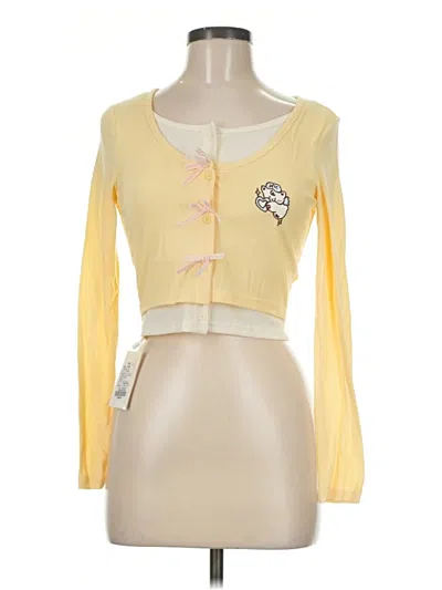 Pre-owned Assorted Brands Long Sleeve Henley Shirt In Yellow