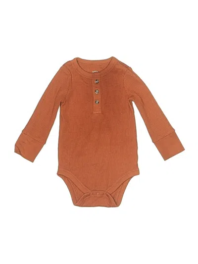 Pre-owned Assorted Brands Babies' Long Sleeve Onesie In Brown