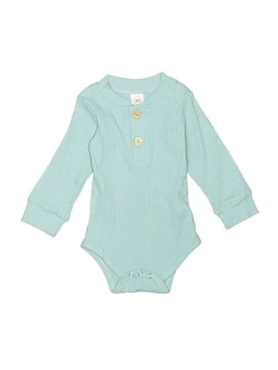 Pre-owned Assorted Brands Kids' Long Sleeve Onesie In Teal