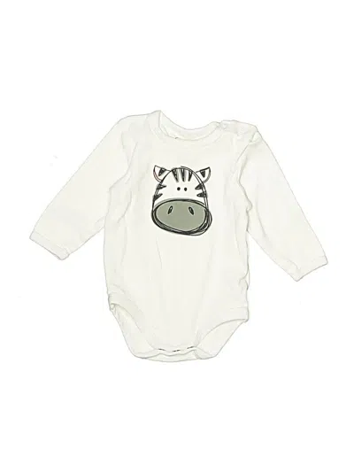 Pre-owned Assorted Brands Babies' Long Sleeve Onesie In White
