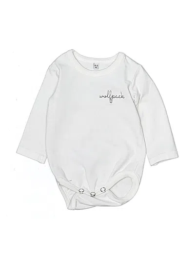 Pre-owned Assorted Brands Babies' Long Sleeve Onesie In White