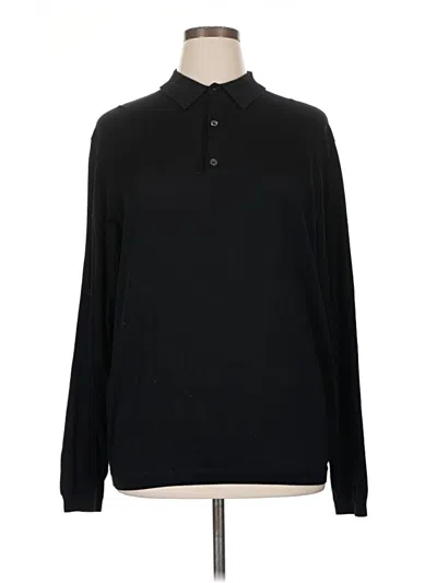Pre-owned Assorted Brands Long Sleeve Polo Shirt In Black