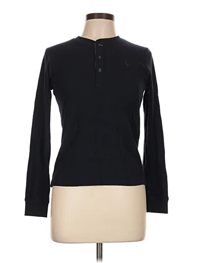 Pre-owned Assorted Brands Long Sleeve Polo Shirt In Black