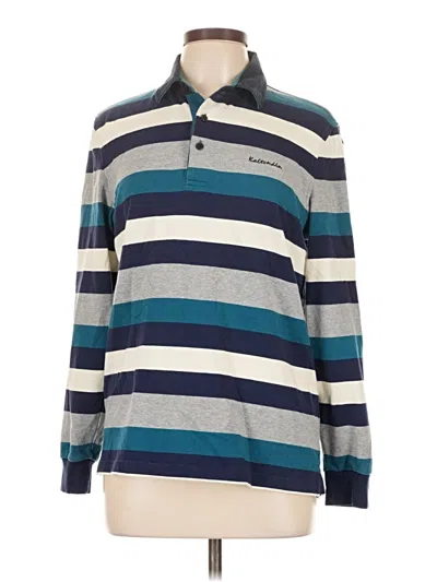 Pre-owned Assorted Brands Long Sleeve Polo Shirt In Blue
