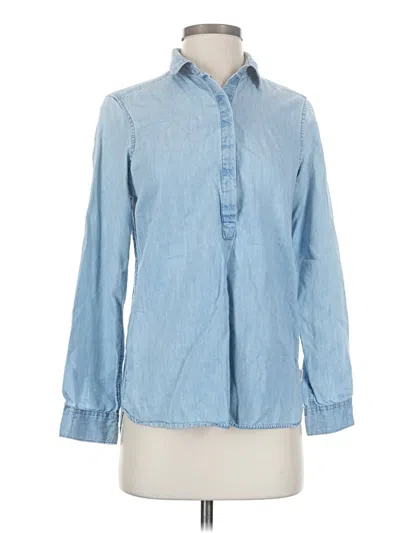 Pre-owned Assorted Brands Long Sleeve Polo Shirt In Blue