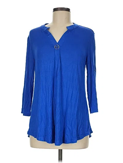 Pre-owned Assorted Brands Long Sleeve Polo Shirt In Blue