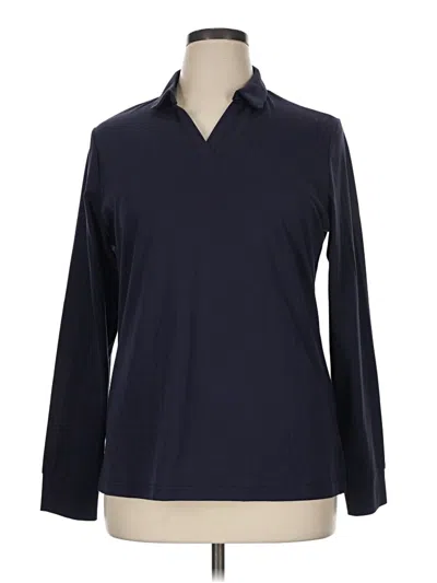 Pre-owned Assorted Brands Long Sleeve Polo Shirt In Blue