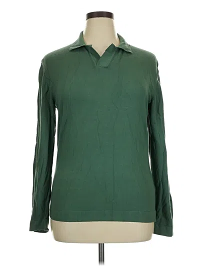 Pre-owned Assorted Brands Long Sleeve Polo Shirt In Green