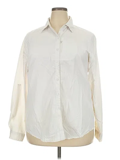 Pre-owned Assorted Brands Long Sleeve Polo Shirt In Ivory