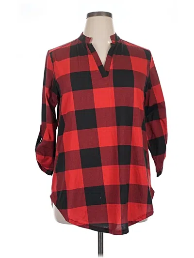 Pre-owned Assorted Brands Long Sleeve Polo Shirt In Red