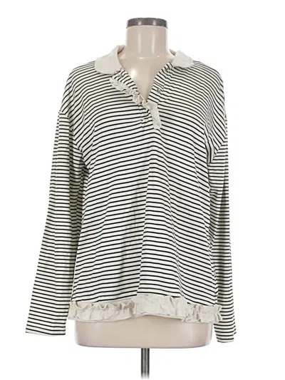 Pre-owned Assorted Brands Long Sleeve Polo Shirt In Silver