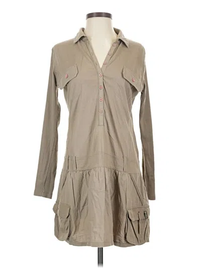Pre-owned Assorted Brands Long Sleeve Polo Shirt In Tan
