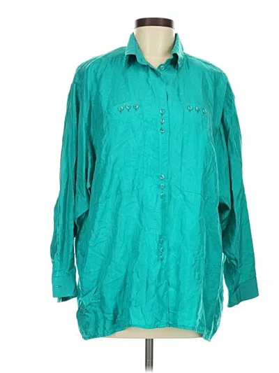 Pre-owned Assorted Brands Long Sleeve Polo Shirt In Teal