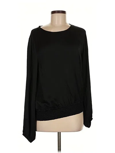 Pre-owned Assorted Brands Long Sleeve Top Black Boatneck Tops