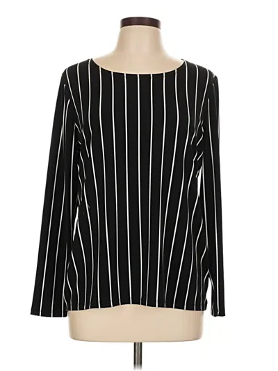 Pre-owned Assorted Brands Long Sleeve Top Black Boatneck Tops
