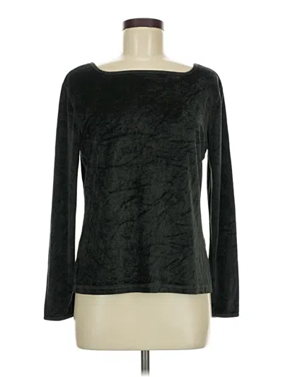 Pre-owned Assorted Brands Long Sleeve Top Black Boatneck Tops