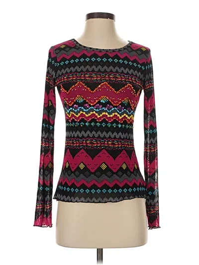 Assorted Brands Long Sleeve Top Black Boatneck Tops