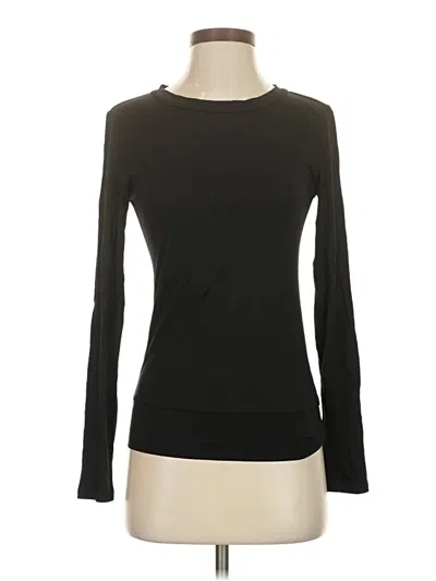 Pre-owned Assorted Brands Long Sleeve Top Black Boatneck Tops