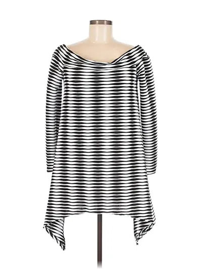Pre-owned Assorted Brands Long Sleeve Top Black Boatneck Tops