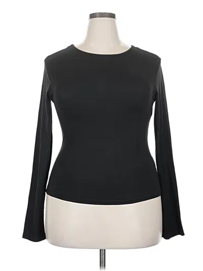 Pre-owned Assorted Brands Long Sleeve Top Black Boatneck Tops