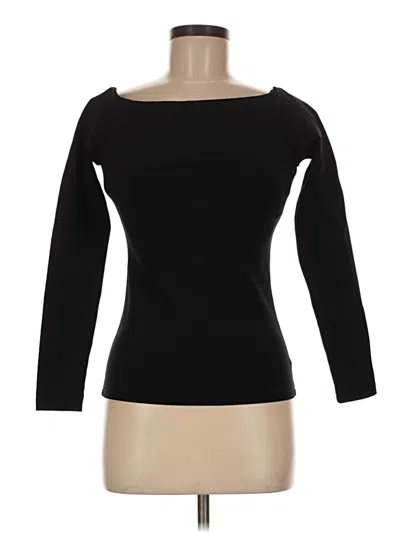 Pre-owned Assorted Brands Long Sleeve Top Black Boatneck Tops