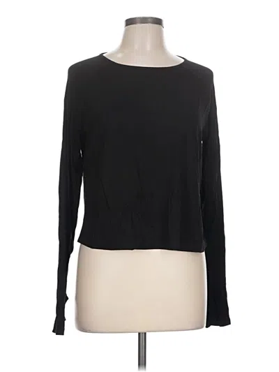 Assorted Brands Long Sleeve Top Black Boatneck Tops