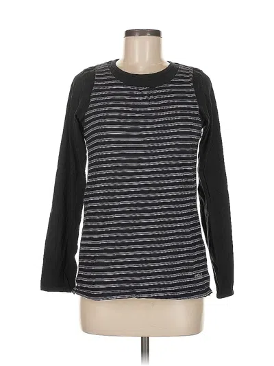 Pre-owned Assorted Brands Long Sleeve Top Black Crew Neck Tops