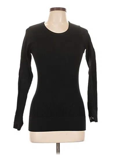 Pre-owned Assorted Brands Long Sleeve Top Black Crew Neck Tops
