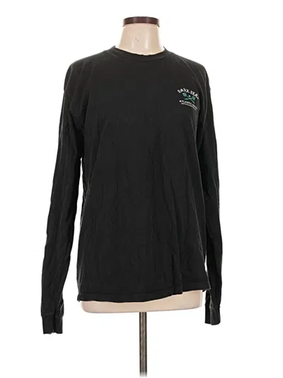 Pre-owned Assorted Brands Long Sleeve Top Black Crew Neck Tops