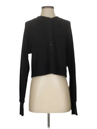 Pre-owned Assorted Brands Long Sleeve Top Black Henley Shirt Neckline Tops