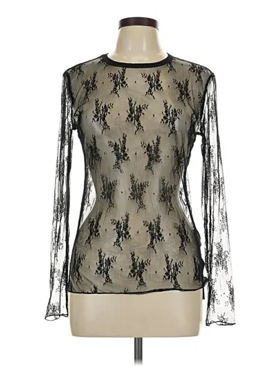 Assorted Brands Long Sleeve Top Black Keyhole Neckline Tops