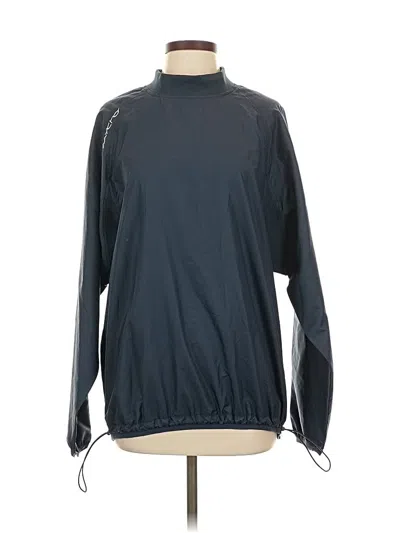 Pre-owned Assorted Brands Long Sleeve Top Black Mock Neckline Tops