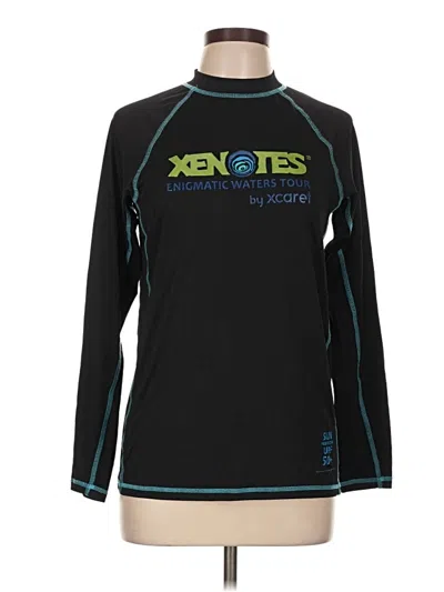 Pre-owned Assorted Brands Long Sleeve Top Black Mock Neckline Tops
